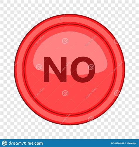 Yes Red Circle Button Icon Cartoon Style Stock Vector Illustration