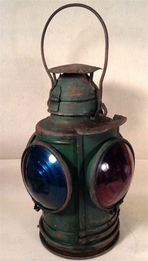 Antique Vintage Handland Railroad Lantern St Louis 4 Lens 1 Red