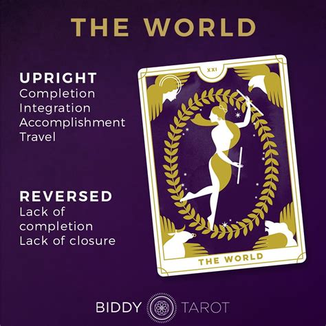 The past does not hold you back anymore because you tied up all your loose ends and will not wander back in time and repeat old patterns that got you in trouble. World Tarot Card Meanings | Tarot card meanings, Tarot ...