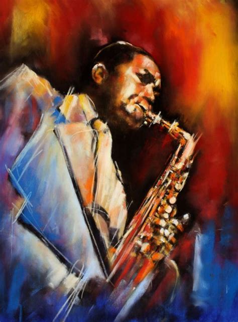 Sax Player By Brian Halton Painting Subject People And Portraits