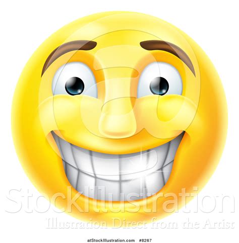 Vector Illustration Of A 3d Yellow Male Smiley Emoji Emoticon Face