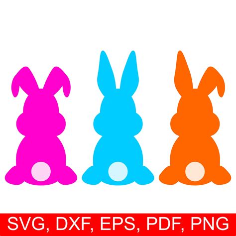 Easter Bunny Svg Cut File And Easter Rabbit Clipart Set Of 3 Assorted