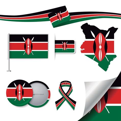 Kenya Flag With Elements 2612082 Vector Art At Vecteezy