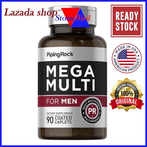 Pipingrock Multivitamin Mega Multiple For Men 90 Coated Caplets Lazada