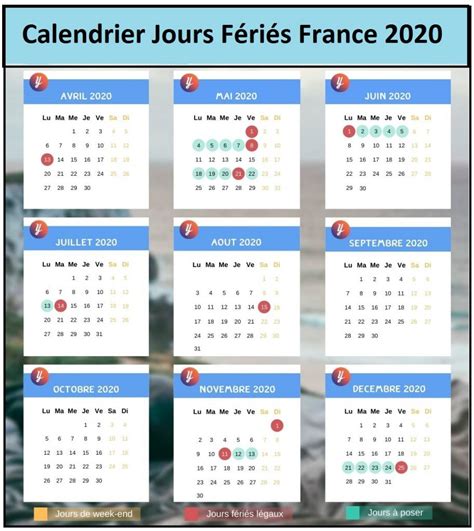 Imprimable Calendrier Jours Fériés France 2020 Pdfexcel