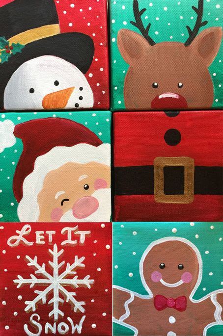 Paint 4 Mini Canvases To Make Ornaments To Hang On Your Tree