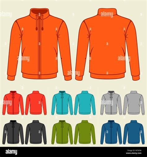 Set Of Colored Sports Jackets Templates For Men Stock Vector Image