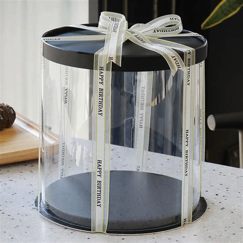 Custom Tall Clear Transparent Round Packaging Cake Box Welm