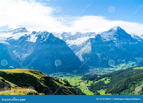 Grindelwald Village With Alps Mountain In Switzerland Stock Image