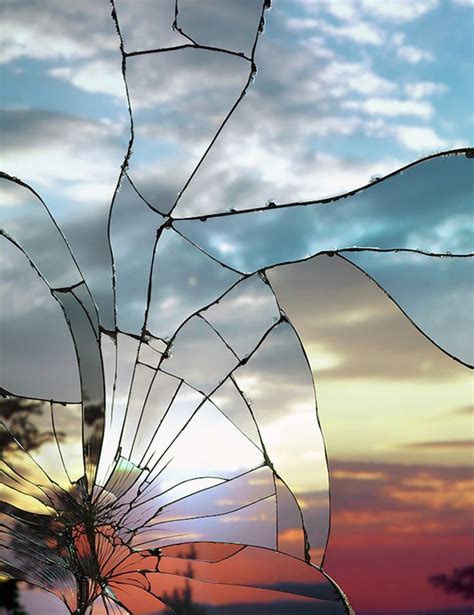 Broken Glass Reflection Mirror Photography Abstract Photography