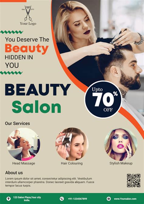 Modern beauty salon flyer templates: Beauty Salon Free PSD Flyer Template - PSDFlyer