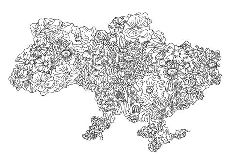 Printable Digital Coloring Page For All Ages Ukraine Map Etsy Singapore