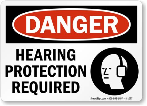 Danger Hearing Protection Required Sign