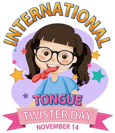 International Tongue Twister Day Banner Design Stock Vector