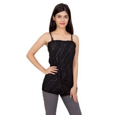 Georgette Party Wear Black Girls Top Packaging Type Packet At Rs 180
