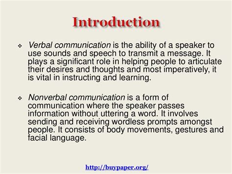 Verbal And Nonverbal Communication