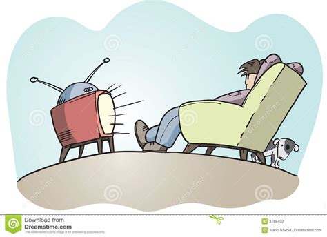 Lazy Guy Watching Tv Stock Vector Illustration Of Weekend 3788402