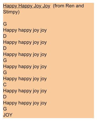 Read about music throughout history. Happy Happy Joy Joy Ukulele Chords | Ukulele chords, Ukulele songs