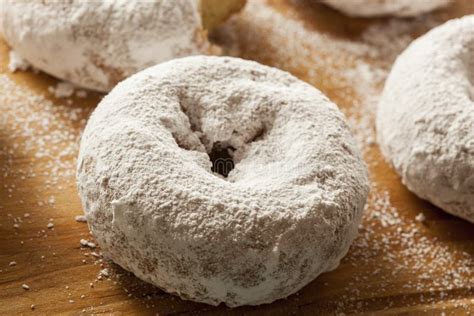 White Homemade Powdered Donuts Stock Image Image Of Powder Dough