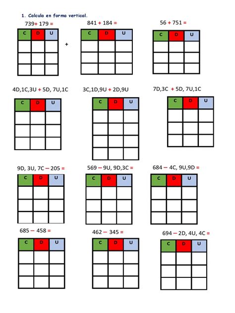 Calcula En Forma Vertical Pdf