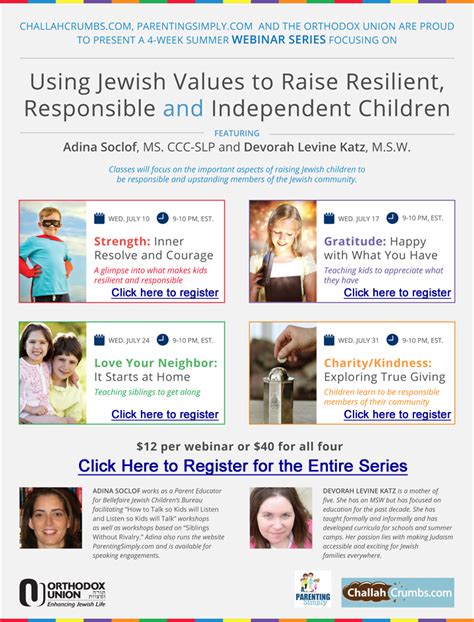 Using Jewish Values To Raise Resilient Responsible