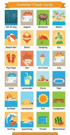 Check spelling or type a new query. Free printable summer flash cards. Download them in PDF format at http://flashcardfox.com/downl ...