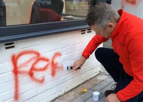 Police Release Cctv Footage After Graffiti Sprayed On Plymouth Mps Office Plymouth Live