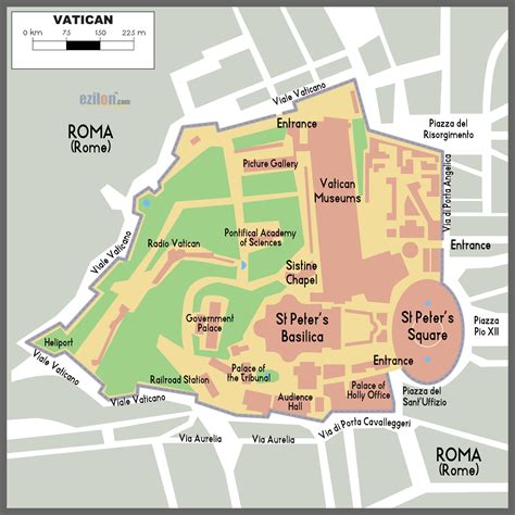 Map of the vatican city. Detailed map of Vatican city. Vatican city detailed map ...