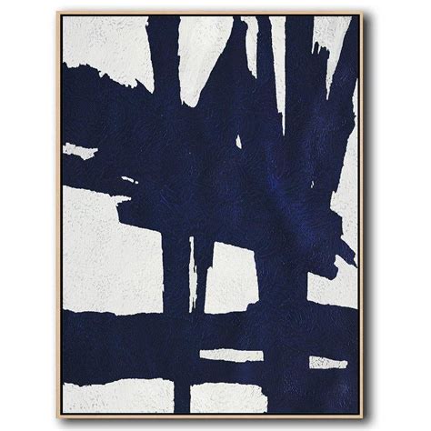 Navy Blue Minimalist Art Nv302b Diy Abstract Canvas Art Blue