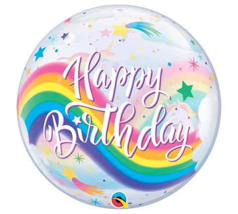 It's a magical rainbow unicorn themed birthday party!! 22"PKG BIRTHDAY RAINBOW UNICORNS BUBBLE