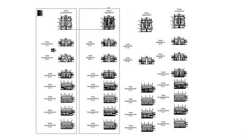 Multiple Sanitary Modules Sections And Installation Cad Drawing Details