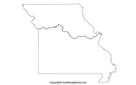 Printable Blank Map Of Missouri Outline Transparent Map