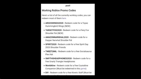 Roblox Promo Codes Youtube