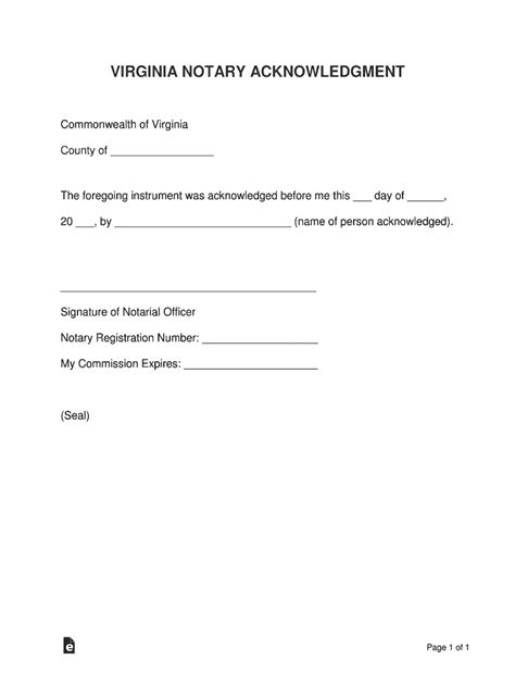 Va Notary Acknowledgement Fill And Sign Printable Template Online