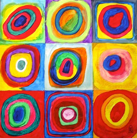 Kandinsky Inspired Circle Art Original Painting With Bright Cheerful