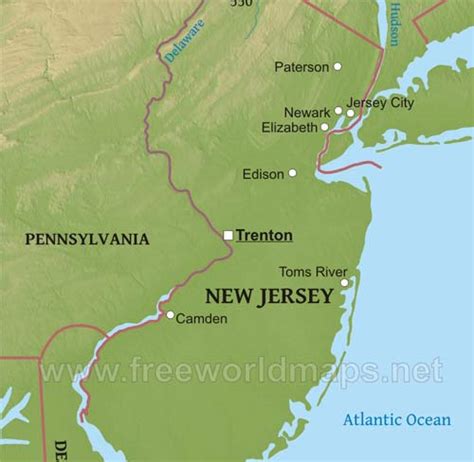 Physical Map Of New Jersey