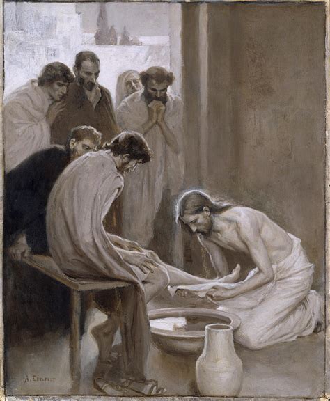 Jesus Washing The Feet Of His Disciples Painting By Albert Edelfelt