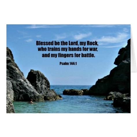Psalm 1441 Blessed Be The Lord My Rock Greeting Card Zazzle