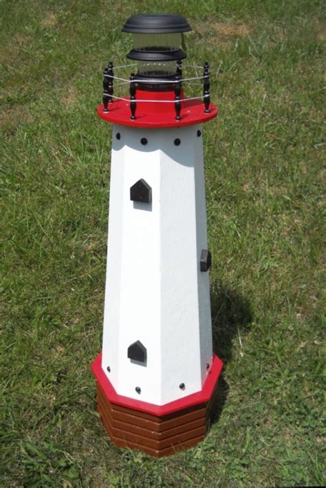 36 Solar Lighthouse Wooden Decorative Lawn And Garden Ornament Aftcra