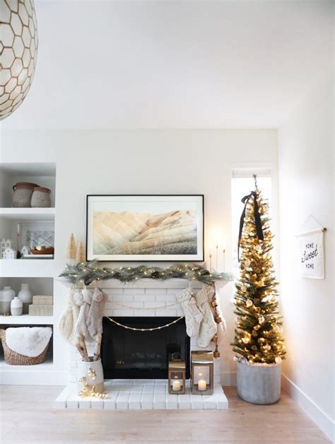 Our Cozy Christmas Fireplace Mantel A Samsung Frame Tv