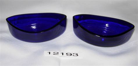 Pair Of Cobalt Blue Glass Dish Liners Bluebonnet Antiquesbluebonnet Antiques