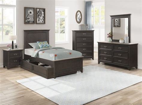 Liberty Furniture Allyson Park 4pc Youth Trundle Bedroom Set In Wirebrushed Black Forest