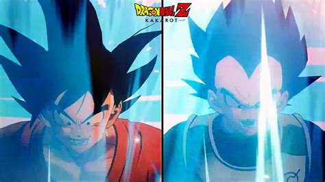 Goku And Vegeta Transform Into Super Saiyan Blue Cutscene In Dragonball Z