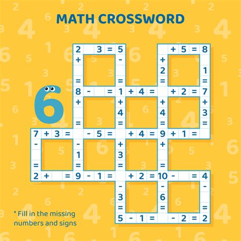 Math Crossword Puzzle For Kids Addition And Subtraction Counting Up