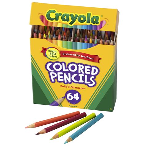 Crayola Half Size Colored Pencils 64 Colors Set Of 3 Boxes
