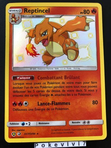 Pokemon Card Reptincel Sv7sv94 Shiny Sun And Moon 115 Sl115 Fr New Ebay