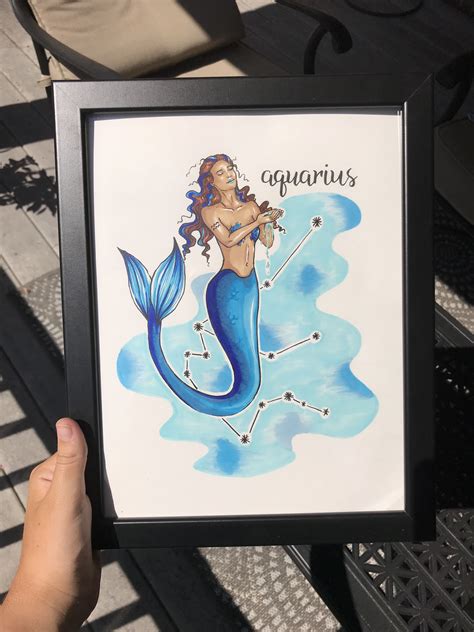 Aquarius Mermaid Mermaid Sticker Mermaid Art Aquarius
