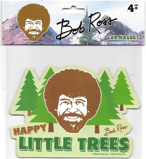 Bob Ross The Joy Of Painting Happy Little Trees Car Magnet New Unused