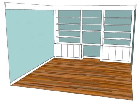 Now that your bookcase frames are securely in place, you can cut the rest of your shelves. Woodwork Built In Bookcase Desk Plans PDF Plans