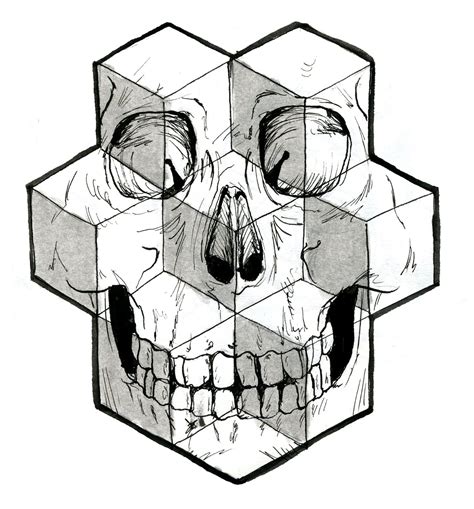 Flom Drawn Geometric Skull